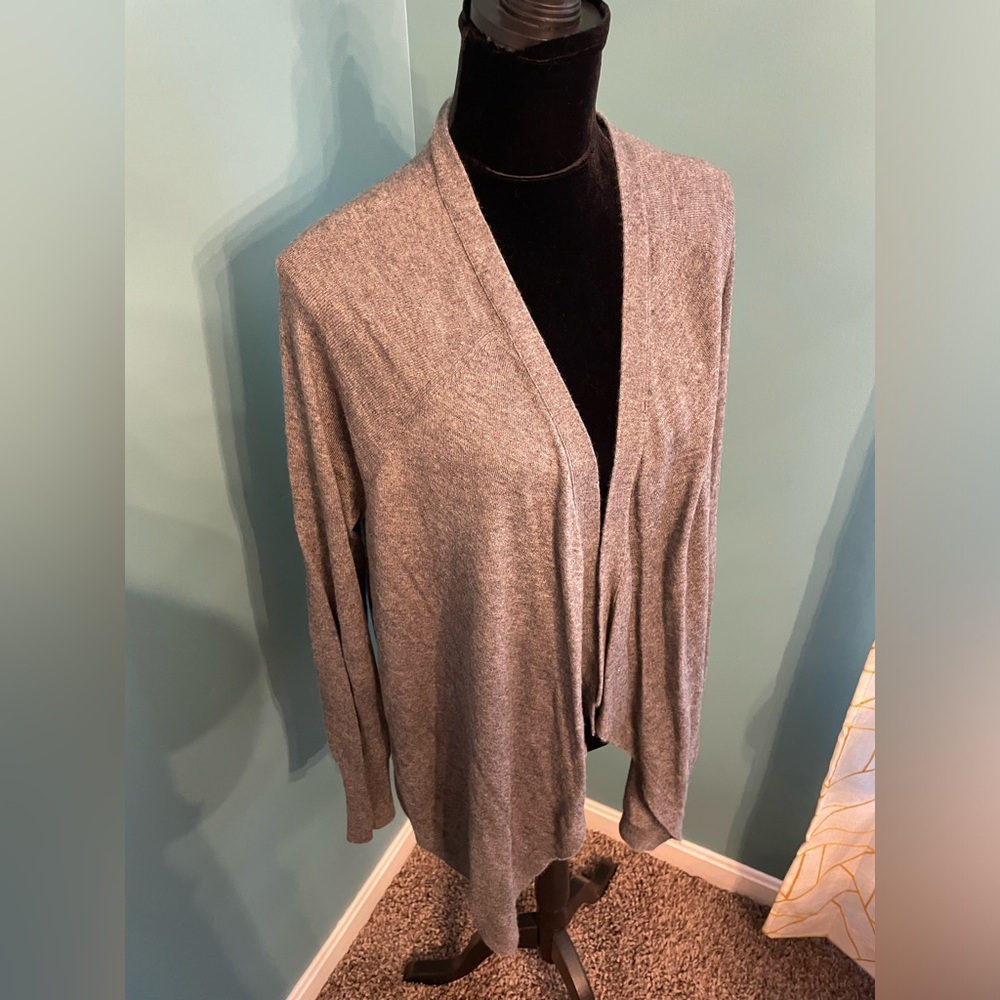 Banana Republic Lightweight Gray Open Front Long  Cardigan Size L